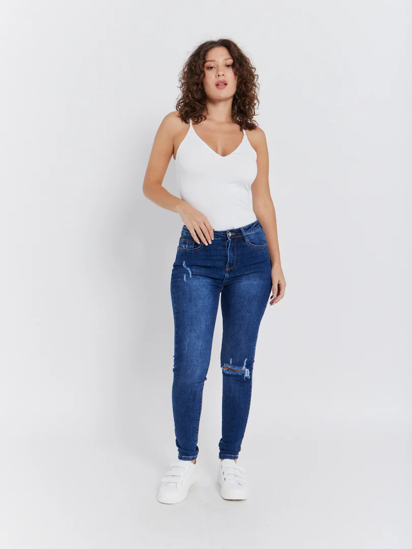 Body top sans manches col V - Image 4