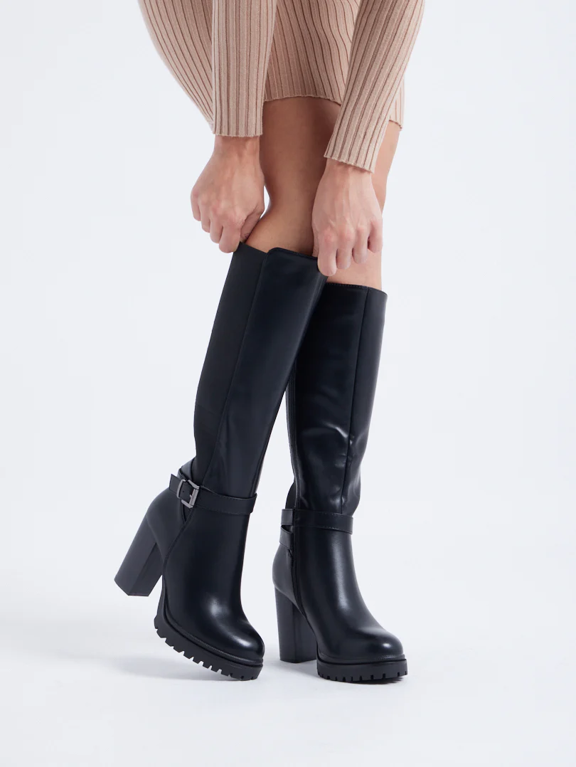 Bottes à talons semelles crantées