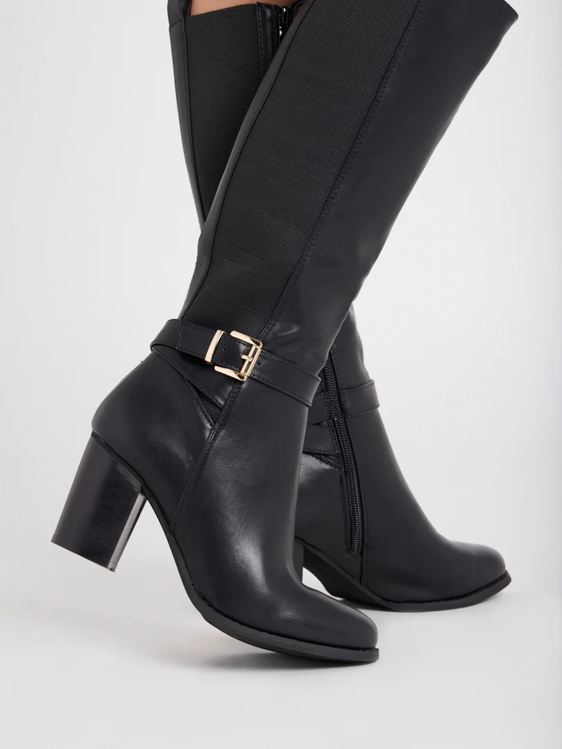 Bottes bi matières talons moyens - Image 11