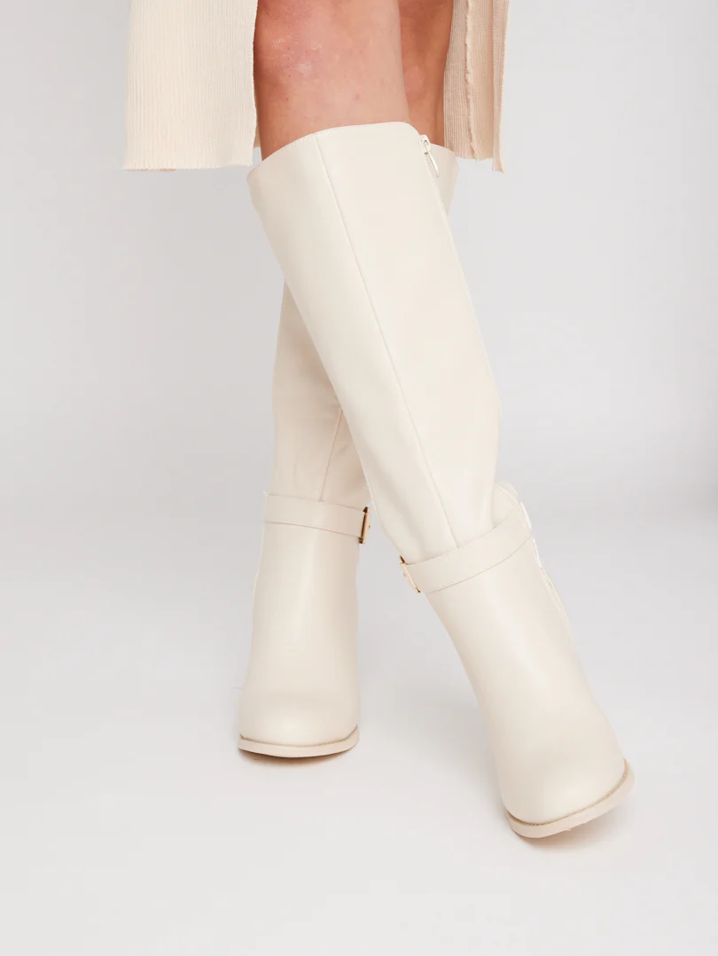 Bottes bi matières talons moyens - Image 8