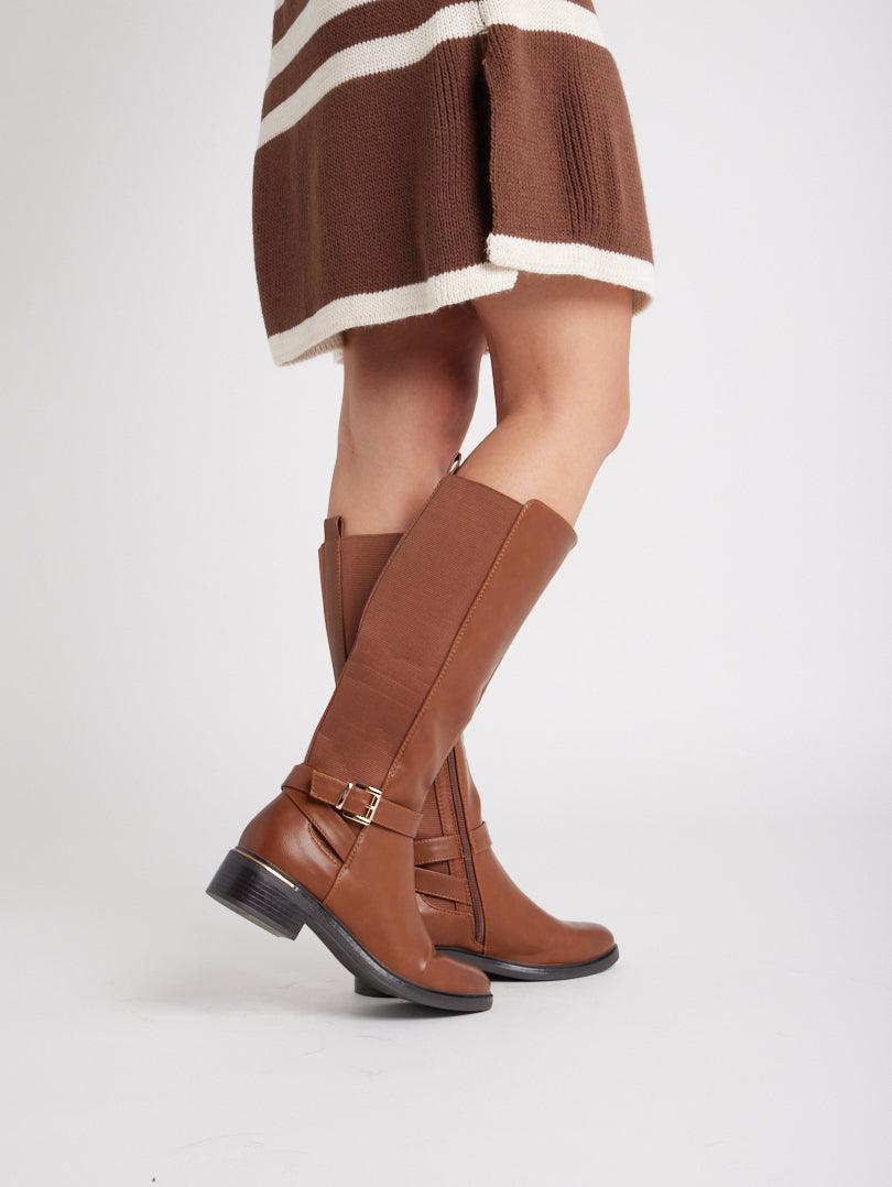 Bottes cavalières bi matières - Image 2