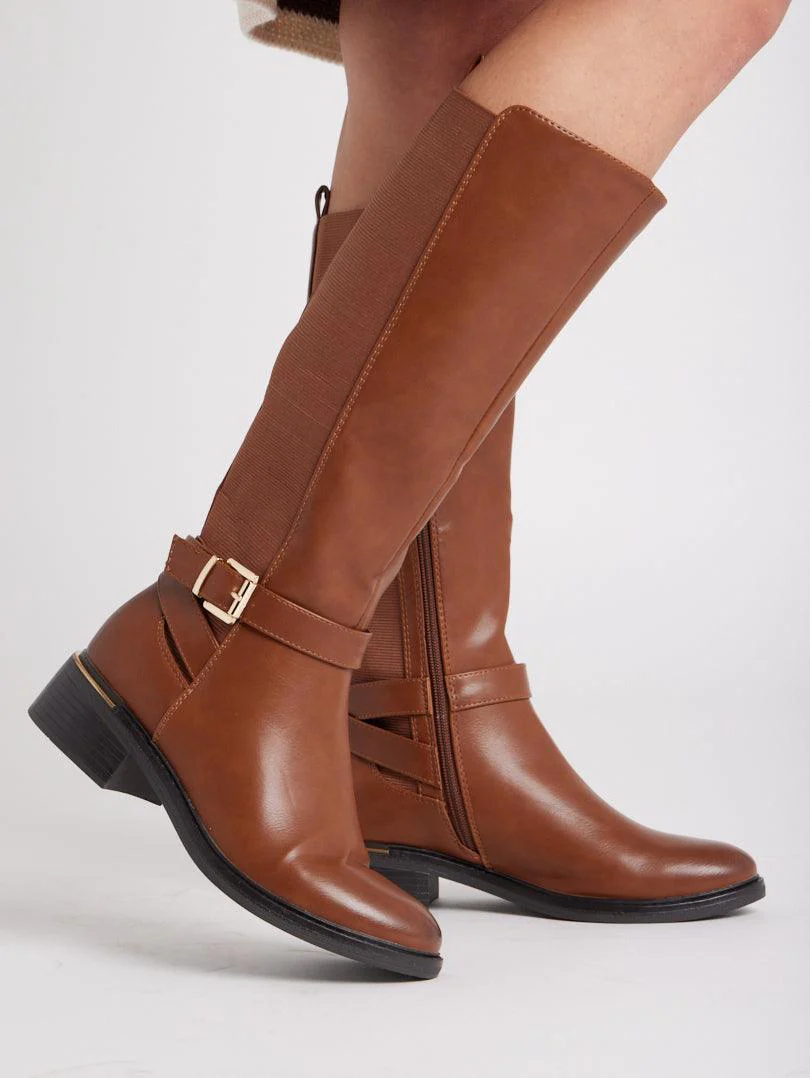 Bottes cavalières bi matières - Image 4