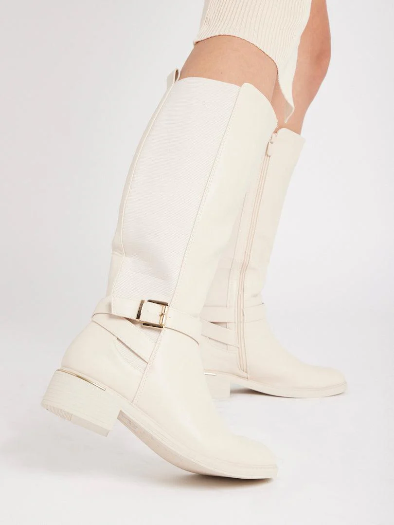Bottes cavalières bi matières - Image 8