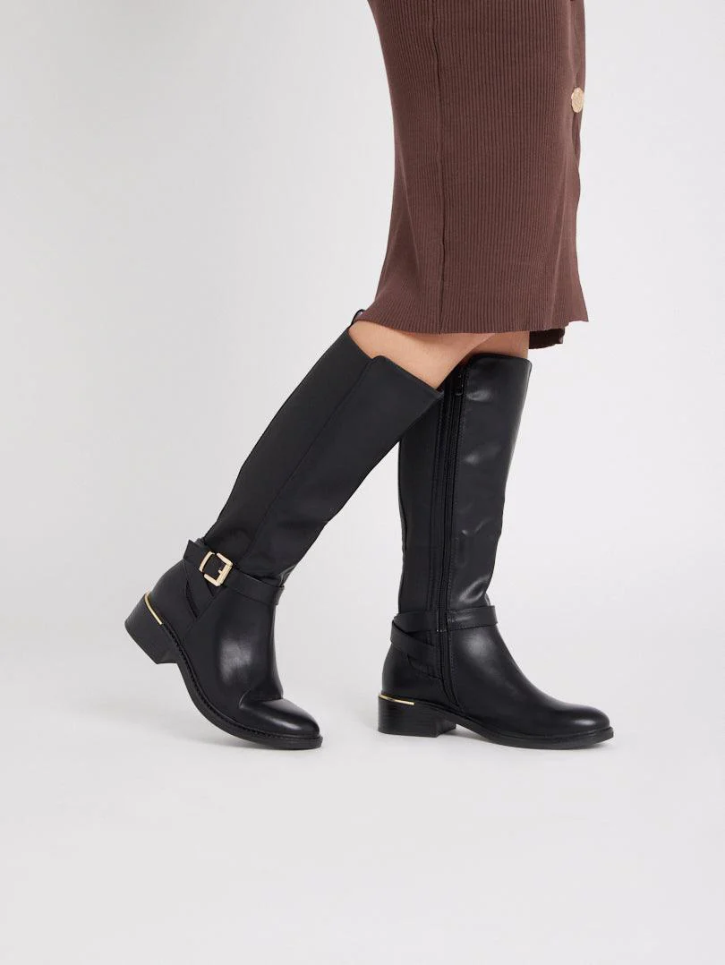 Bottes cavalières bi matières - Image 9