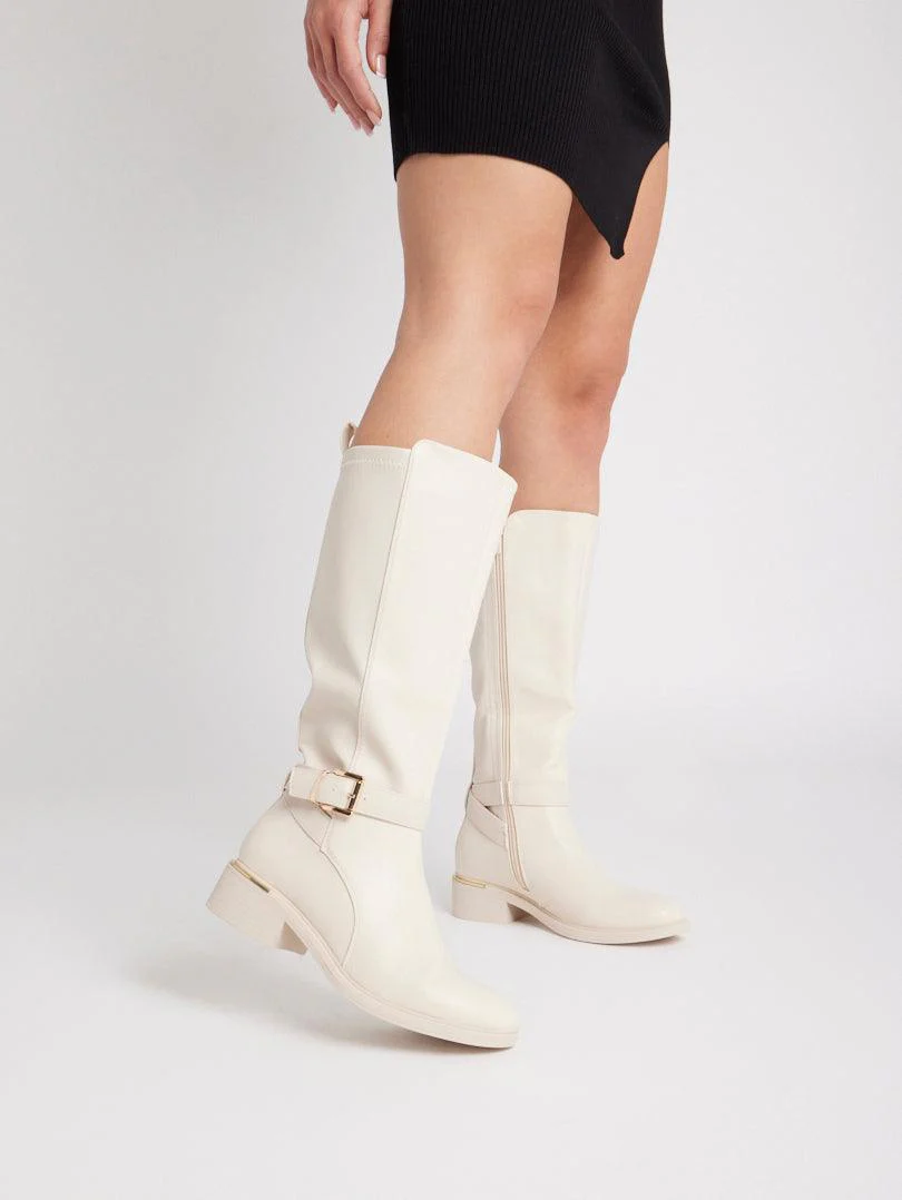 Bottes cavalières bi matières - Image 2