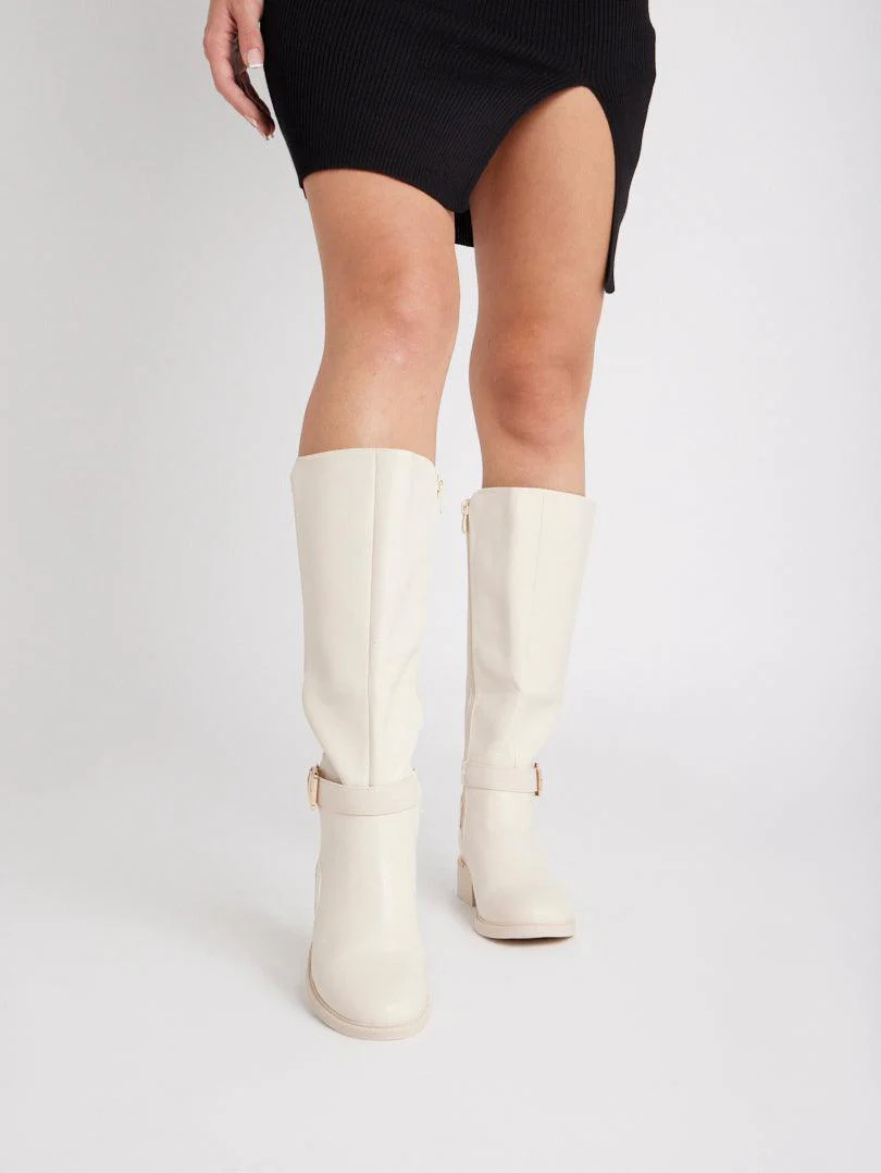 Bottes cavalières bi matières - Image 3