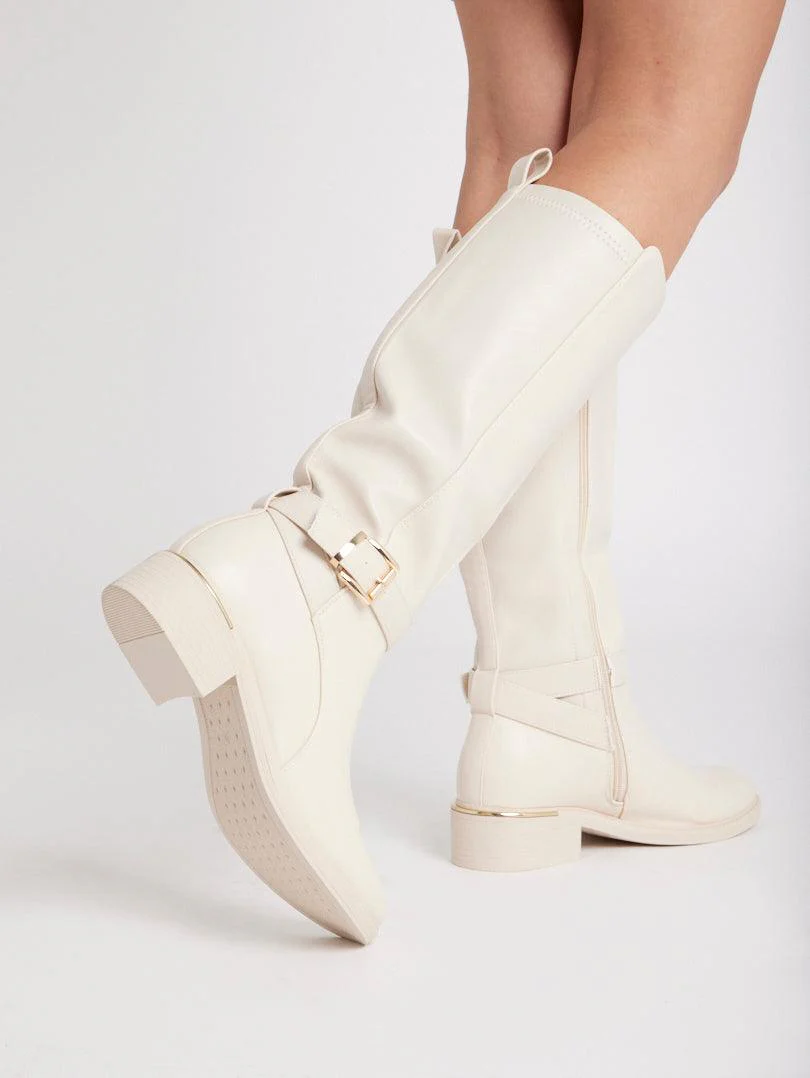Bottes cavalières bi matières - Image 4