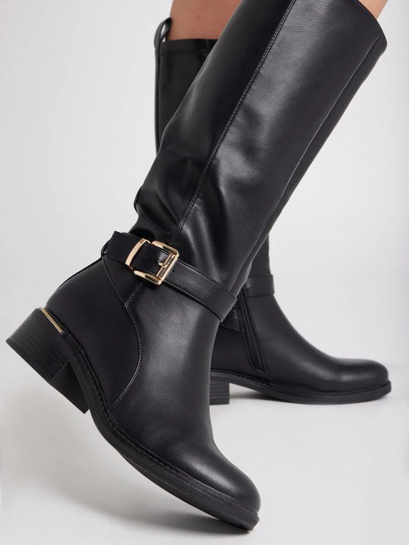 Bottes cavalières bi matières - Image 8