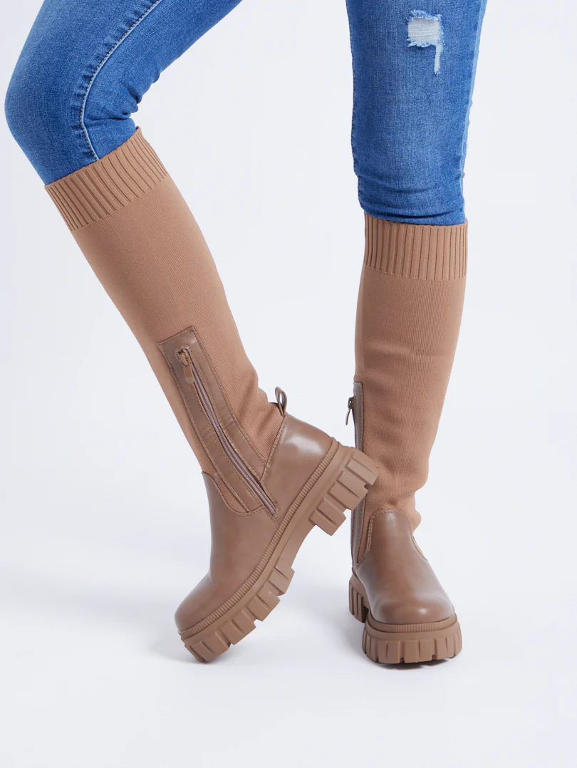 Bottes chaussettes bi matières