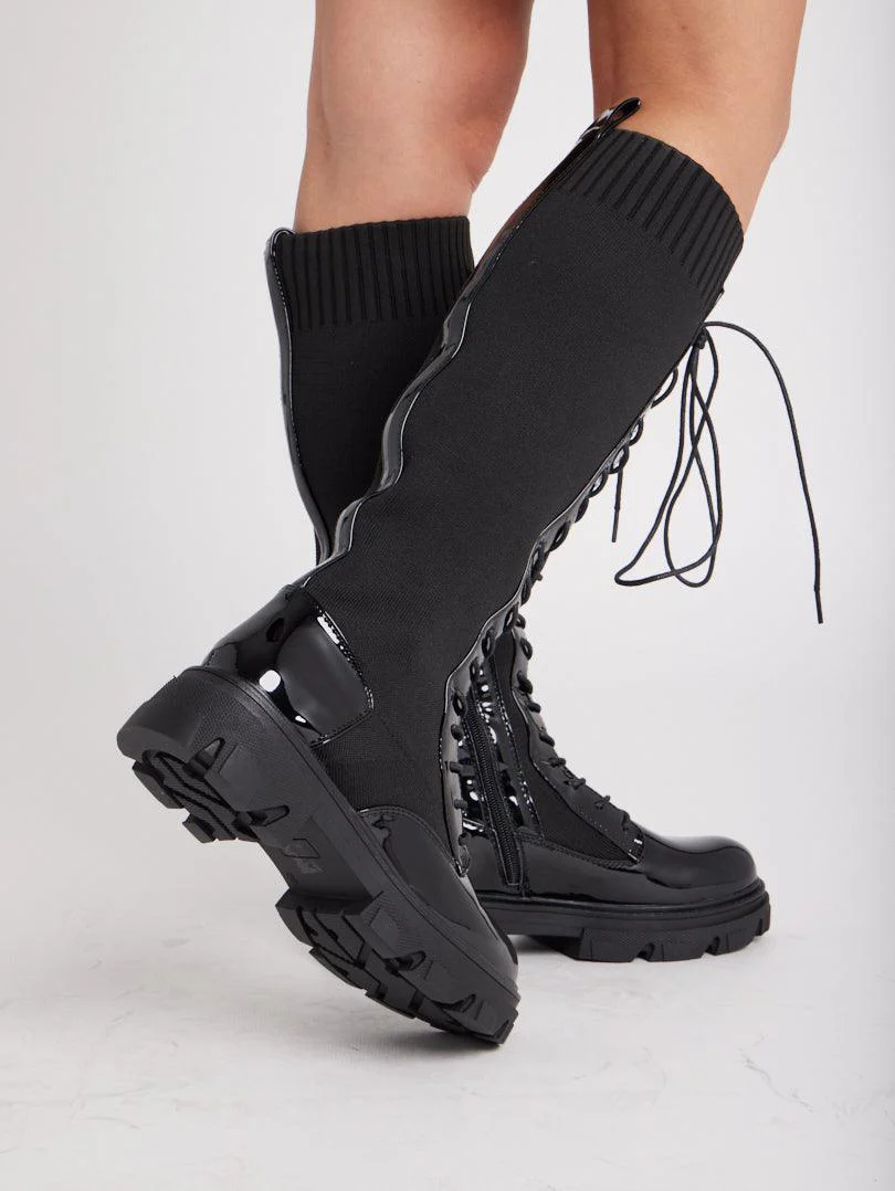 Bottes chaussettes détail vinyle - Image 4