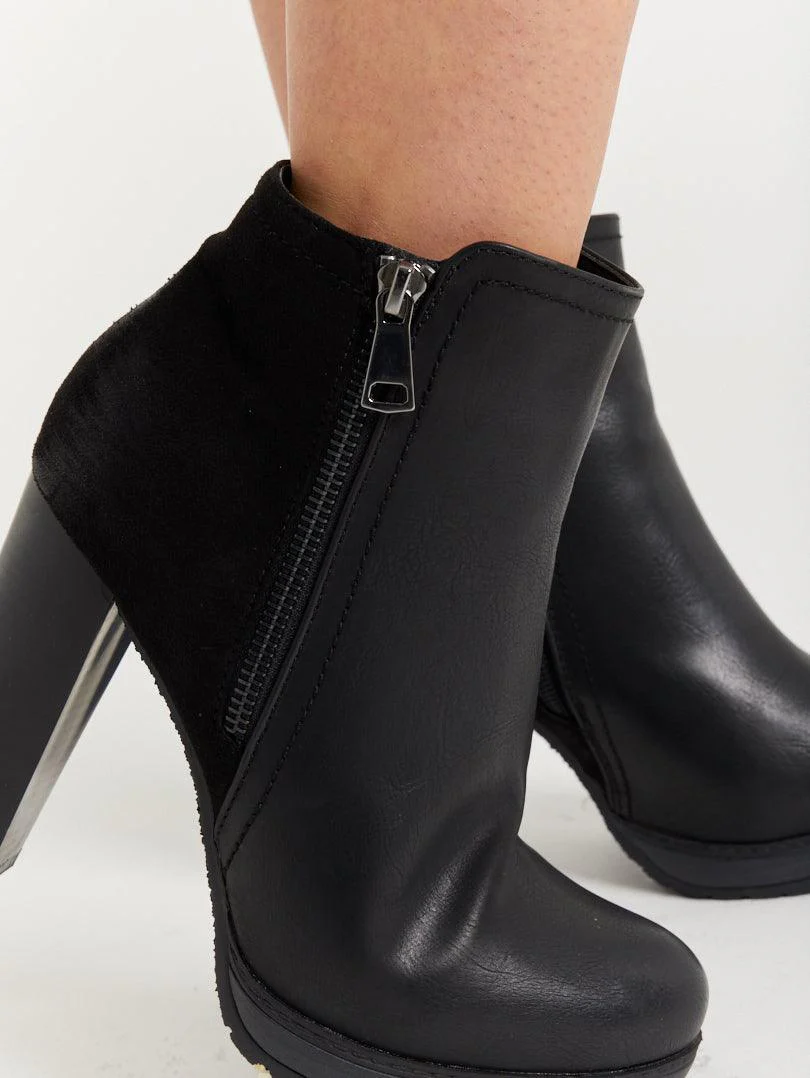 Bottines beiges à plateforme - Image 10