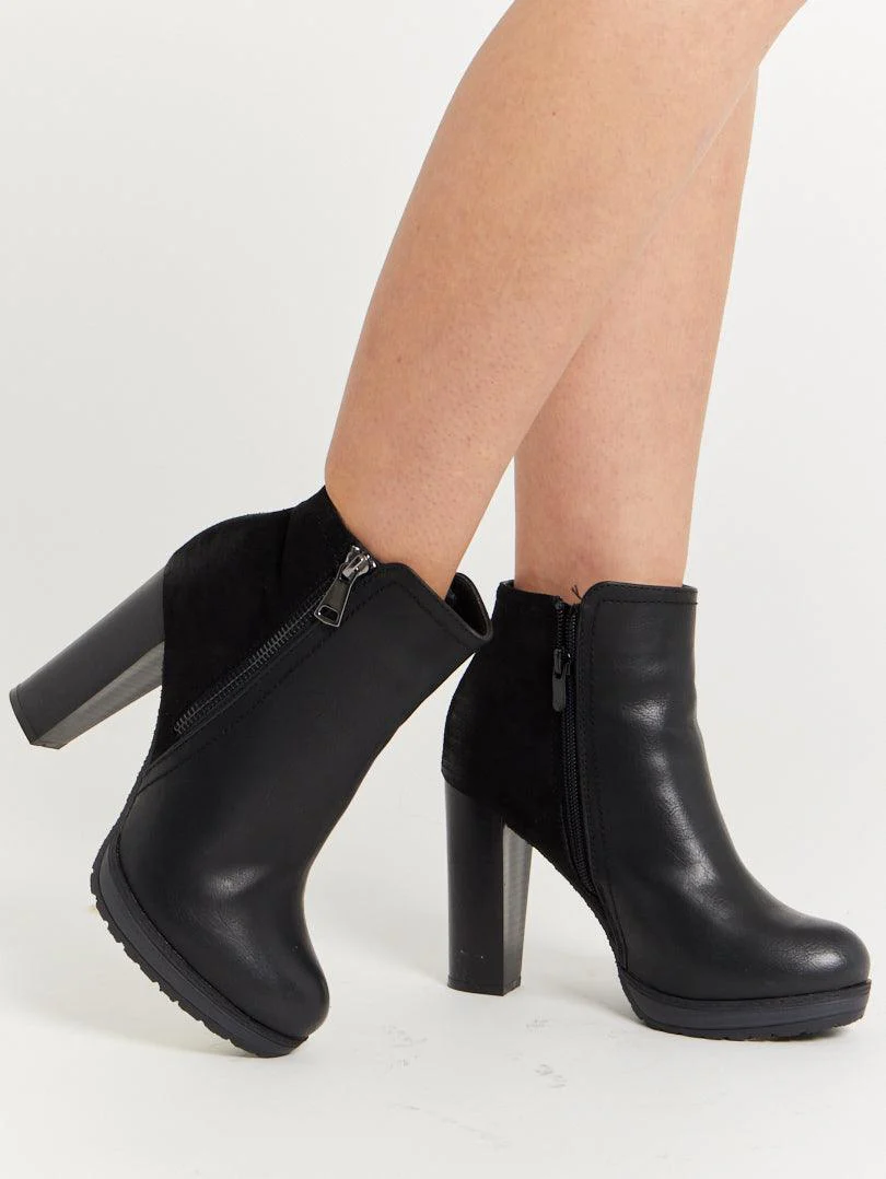 Bottines beiges à plateforme - Image 11