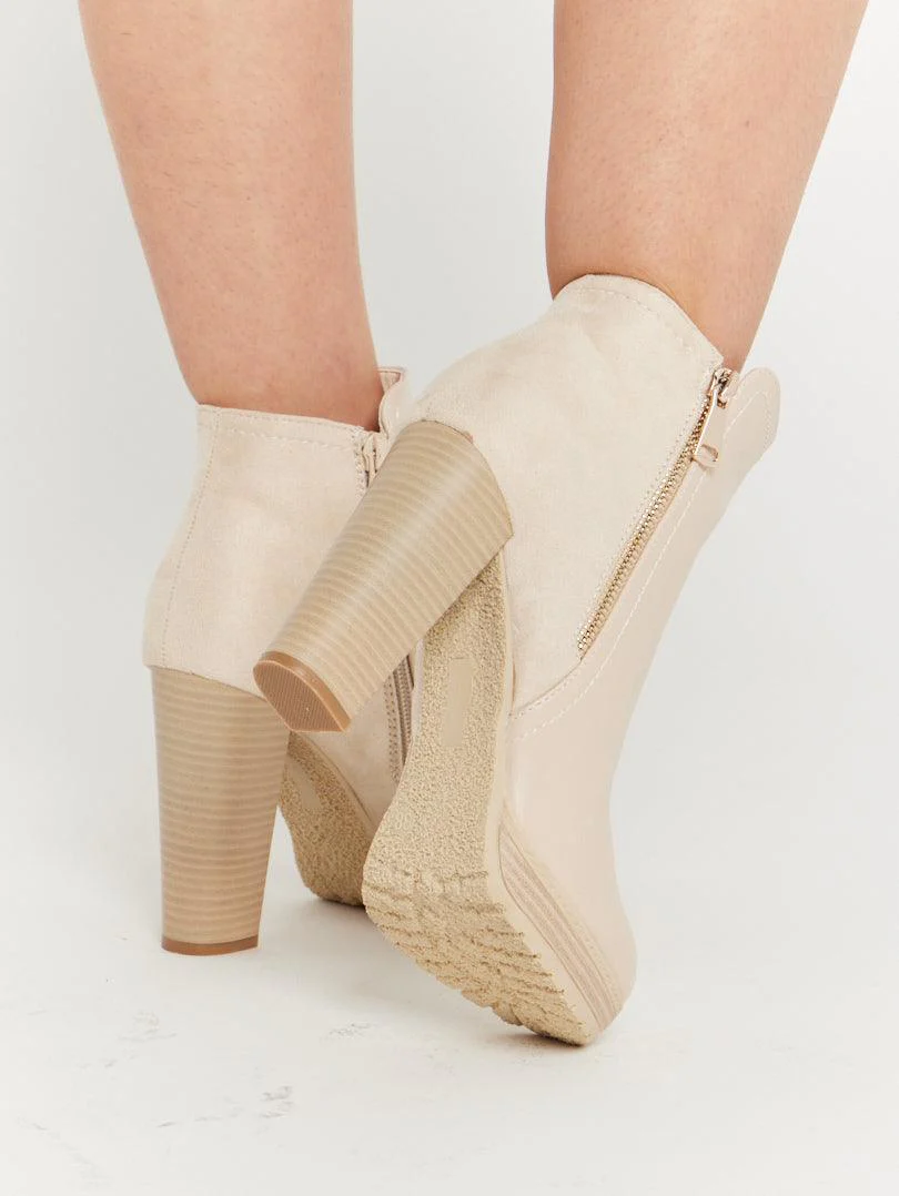 Bottines beiges à plateforme - Image 3