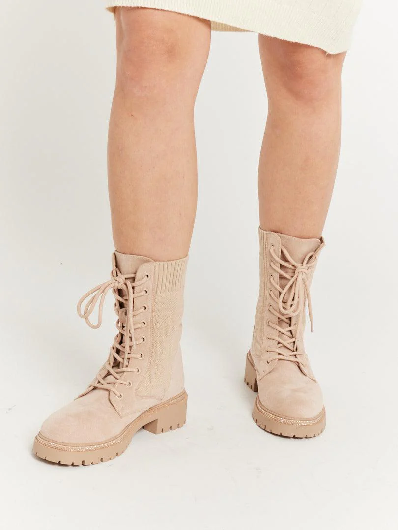 Bottines bi matière à lacets - Image 7