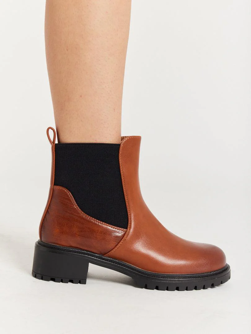 Bottines cavalières en simili cuir