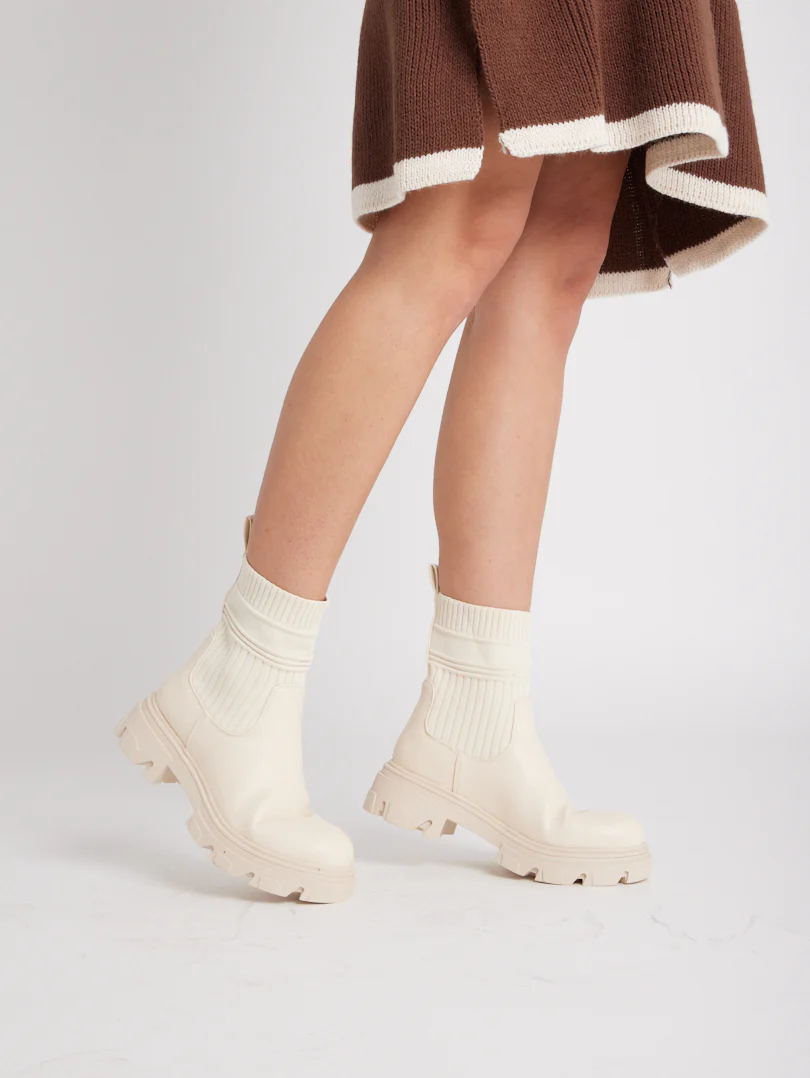 Bottines chaussettes bi matières - Image 3