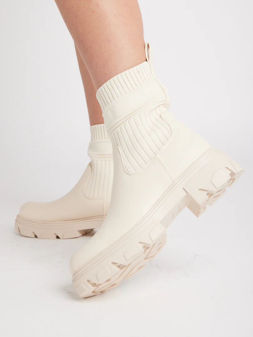 Bottines chaussettes bi matières - Image 4