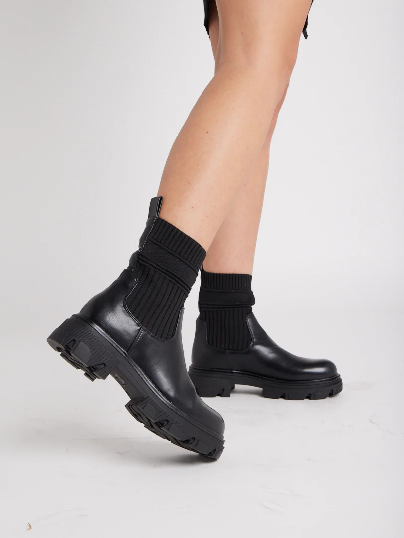 Bottines chaussettes bi matières - Image 6