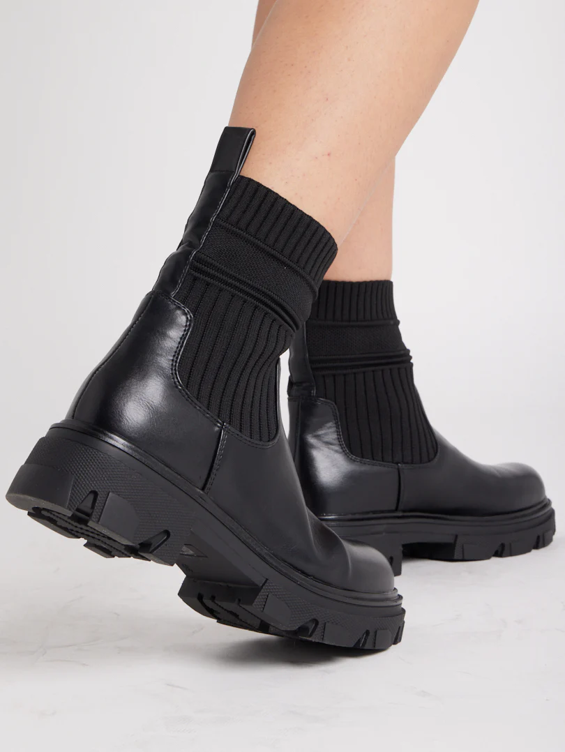 Bottines chaussettes bi matières - Image 8