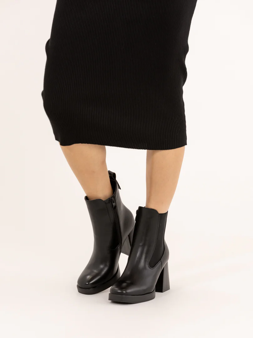 Bottines en simili talons hauts carrés - Image 2
