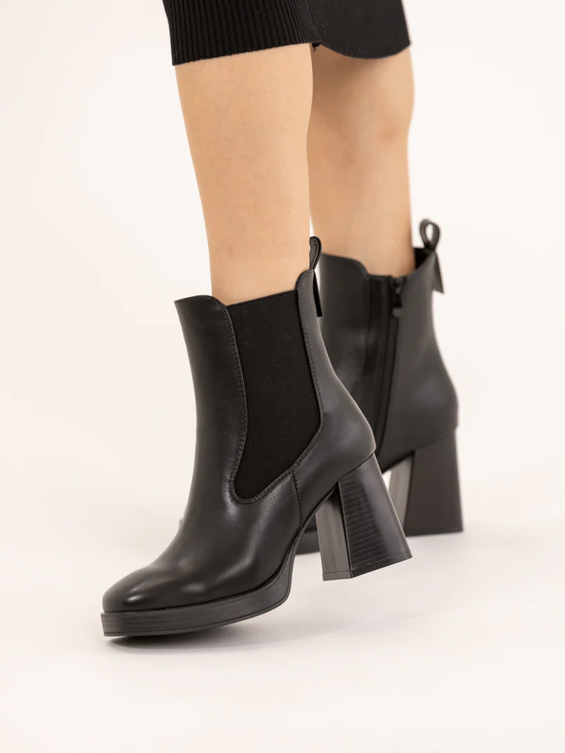 Bottines en simili talons hauts carrés - Image 4