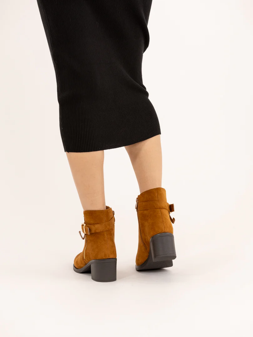 Bottines en suédine à zip décoratif - Image 3