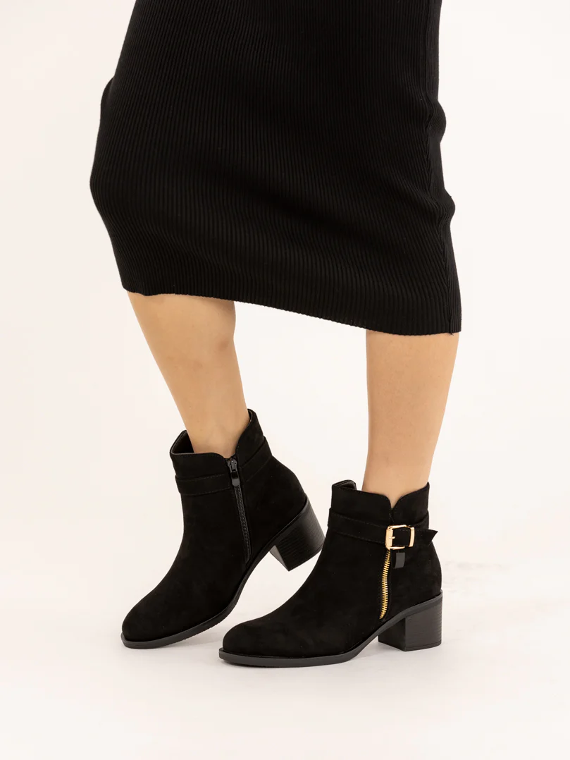 Bottines en suédine à zip décoratif - Image 4