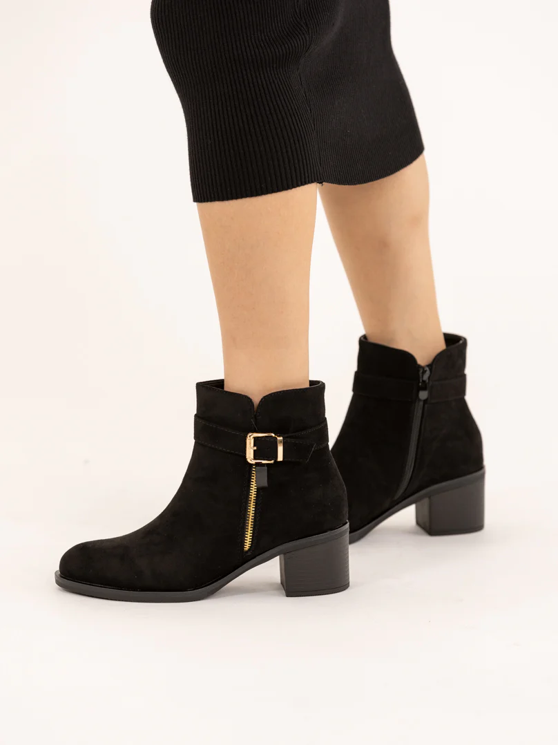 Bottines en suédine à zip décoratif - Image 6