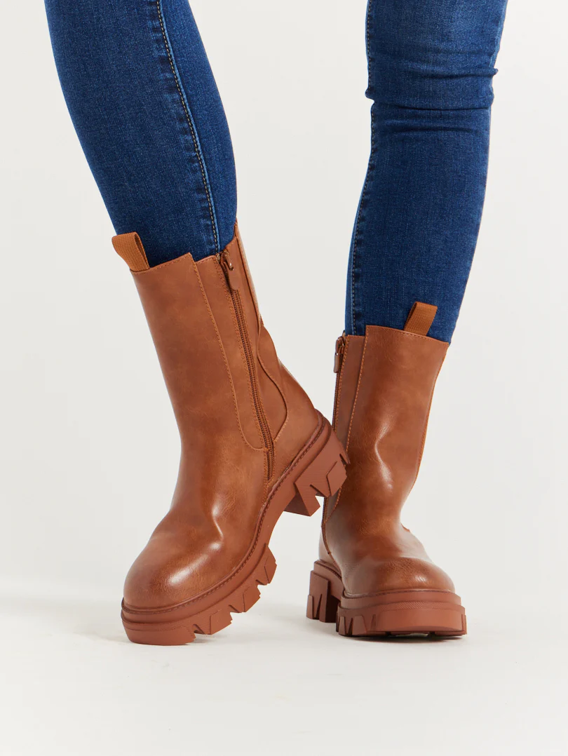 Bottines hautes cognac - Image 2