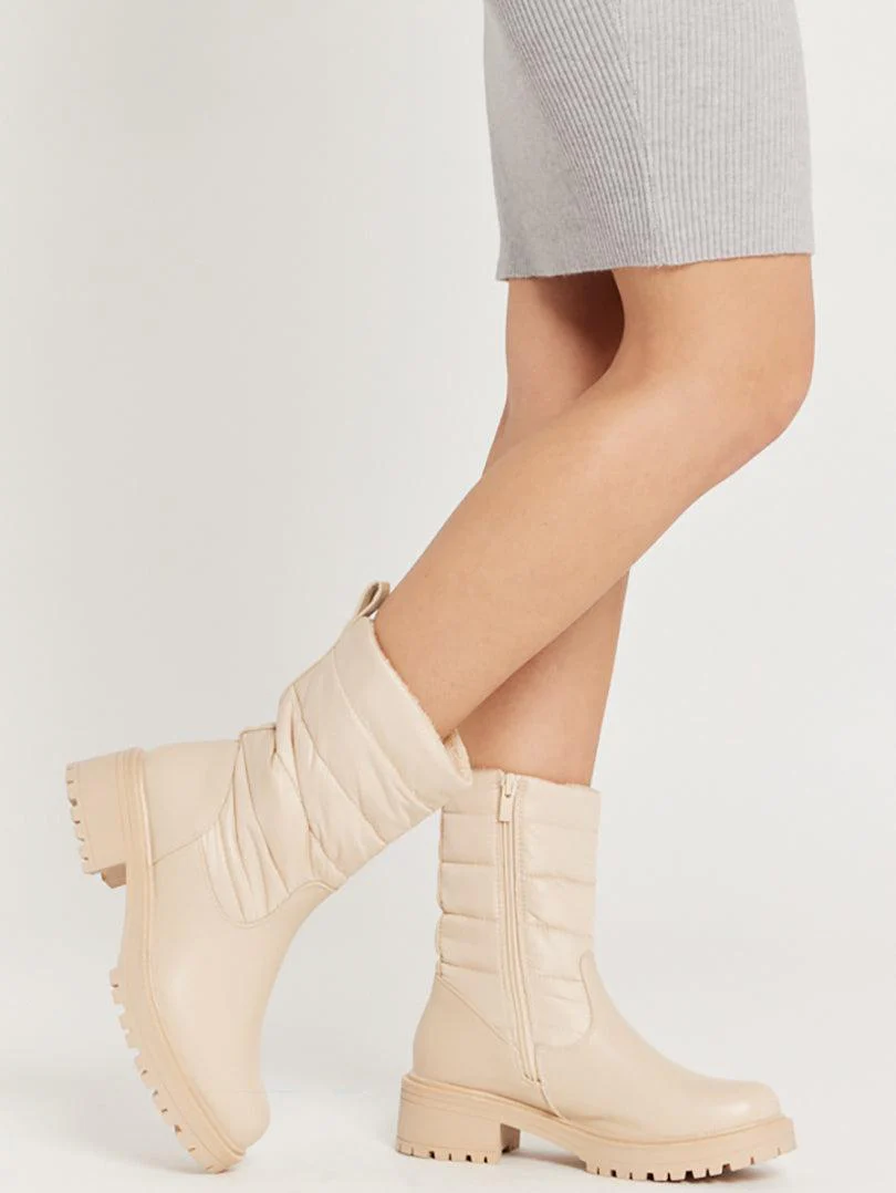 Bottines matelassées effet doudoune