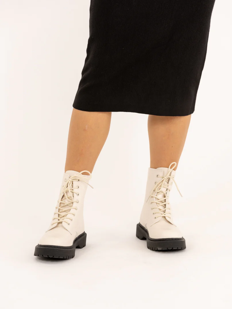 Bottines militaires beige - Image 3