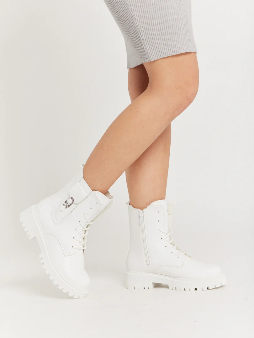 Bottines militaires blanches