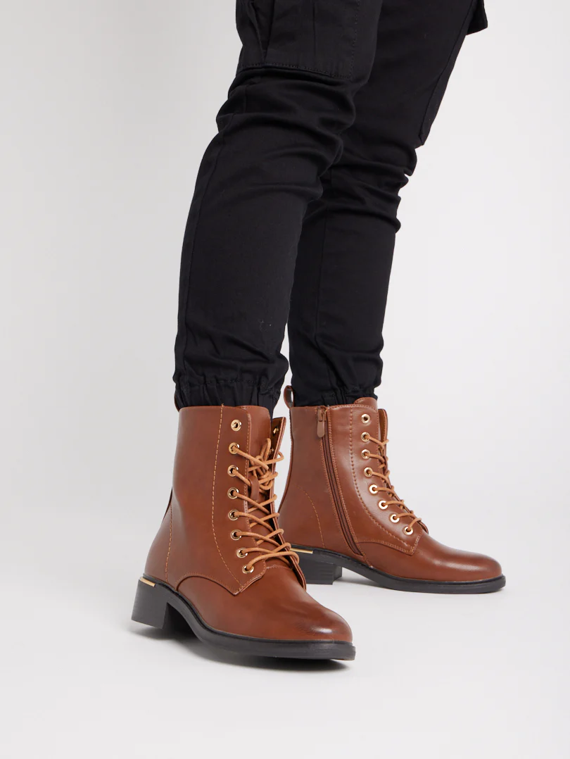 Bottines militaires détails dorés - Image 10