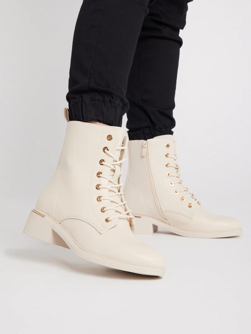 Bottines militaires détails dorés - Image 2