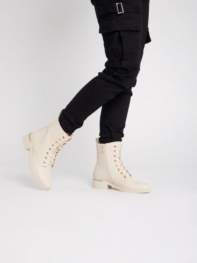 Bottines militaires détails dorés - Image 3