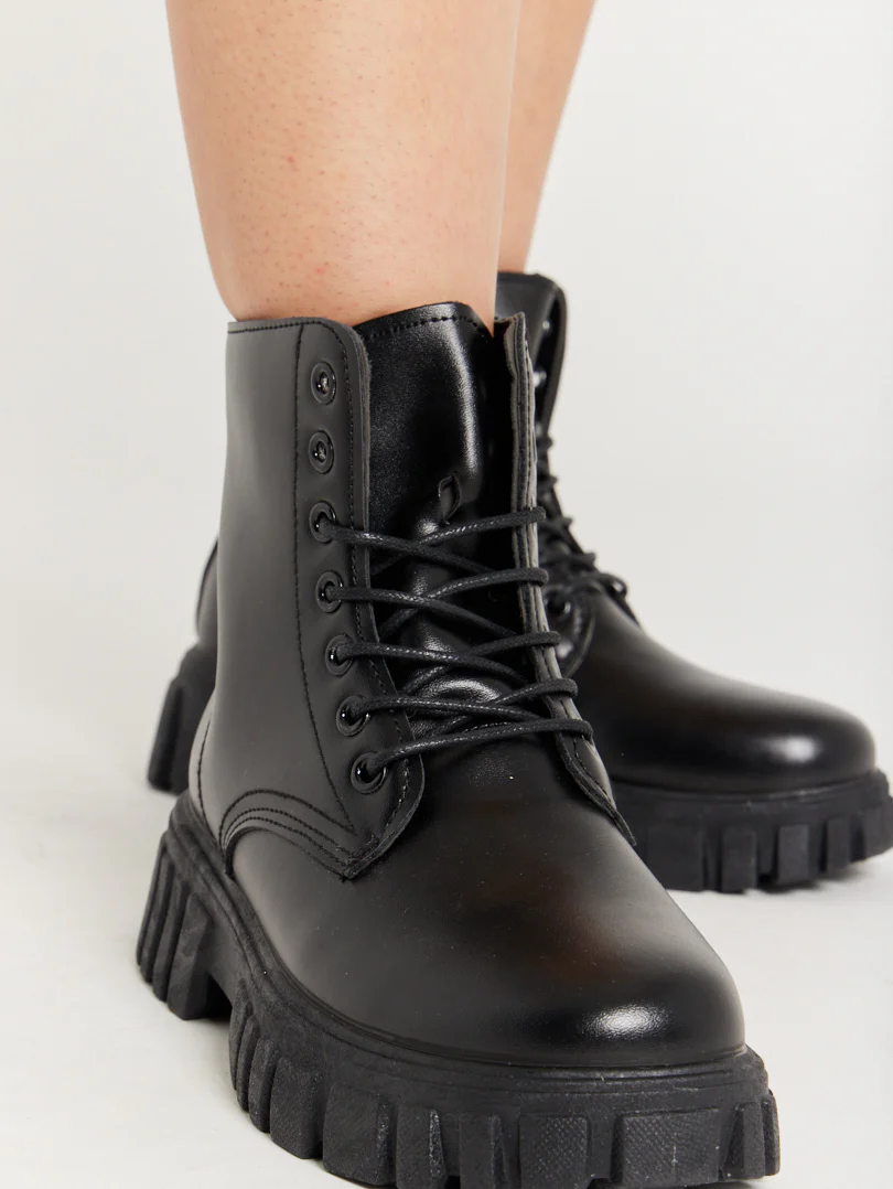 Bottines militaires en simili cuir - Image 11