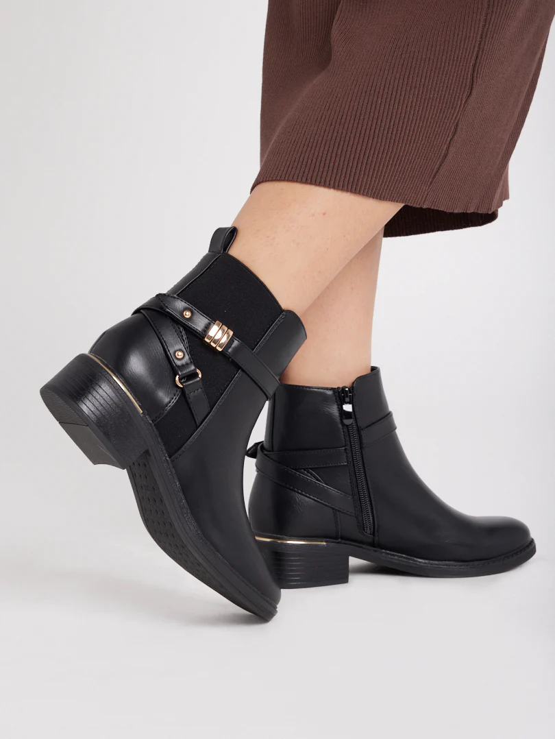 Bottines plates bi matières - Image 12