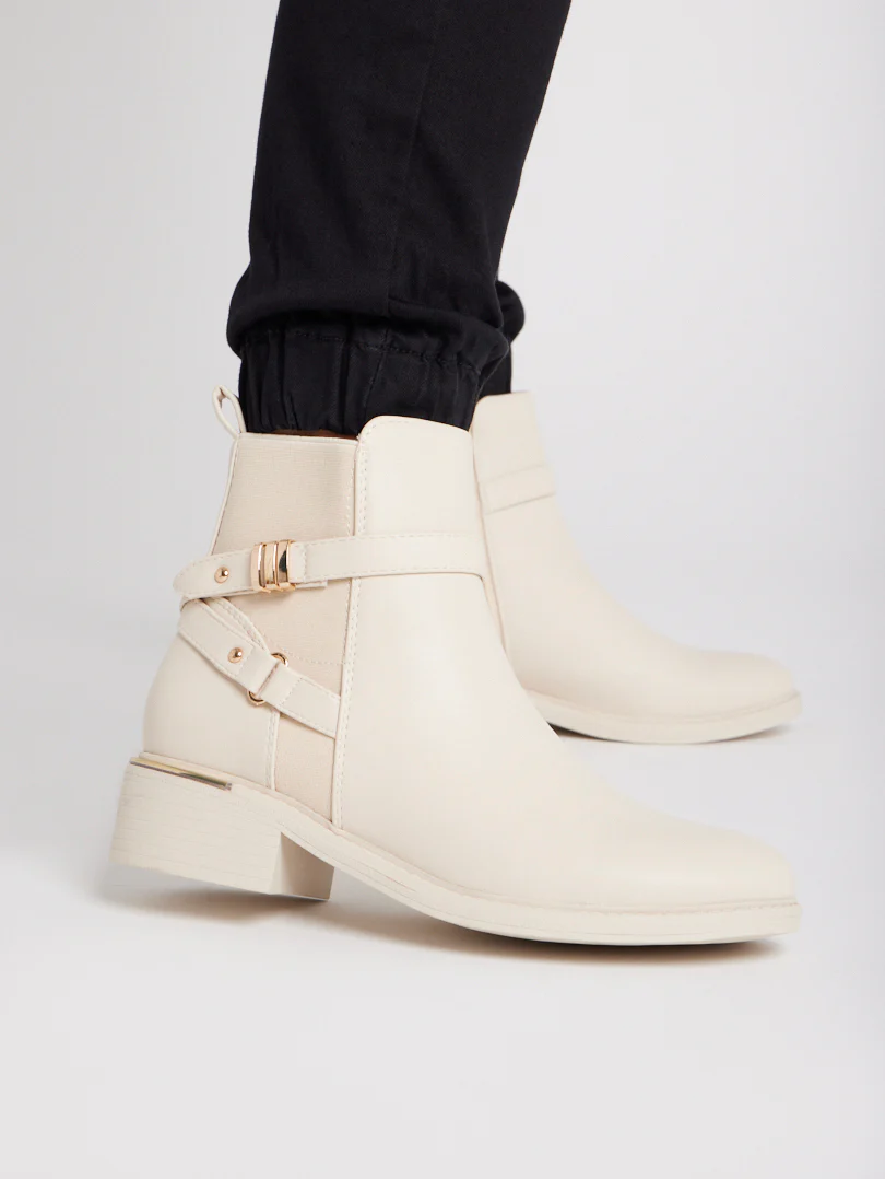 Bottines plates bi matières - Image 5
