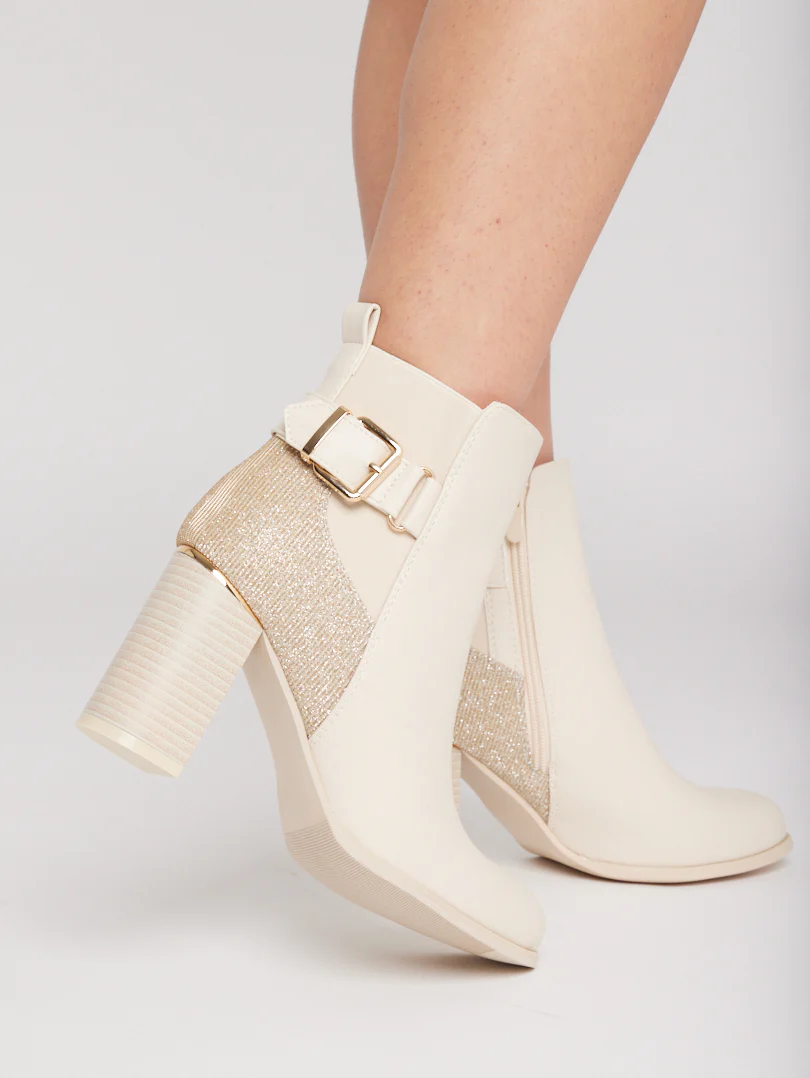 Bottines talons hauts carrés