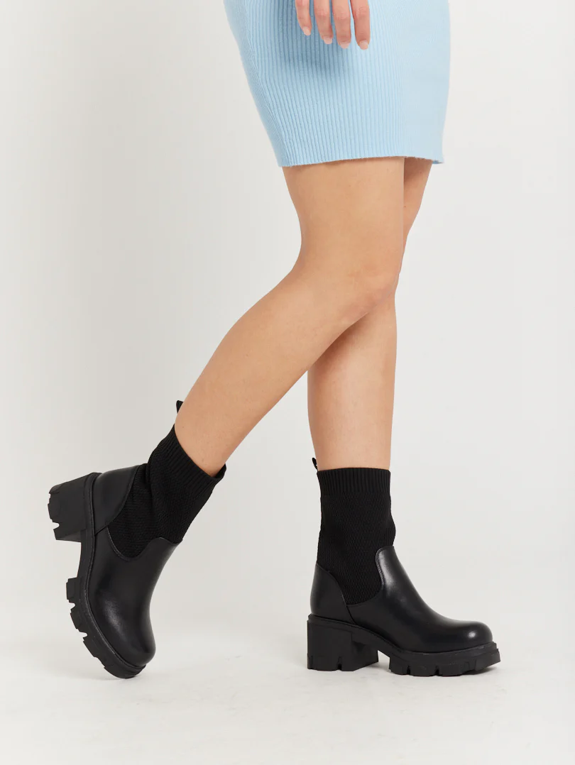 Bottines tendances bi matière - Image 4