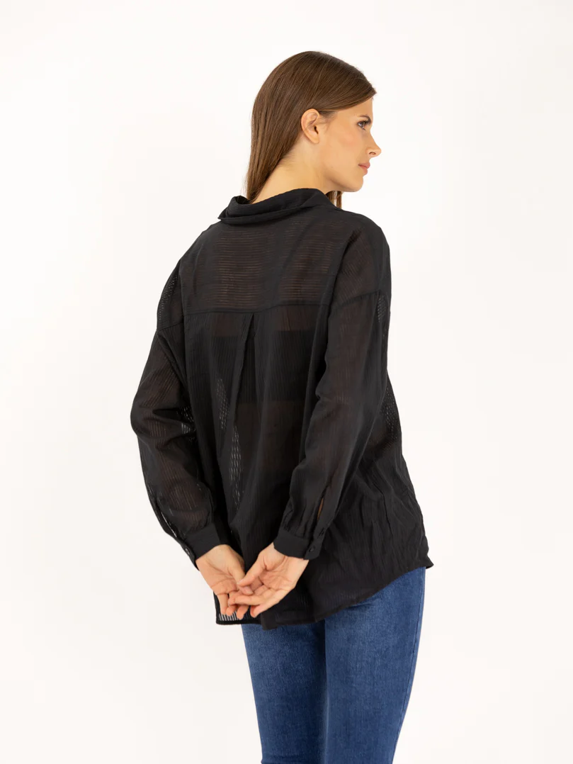 Chemise en coton légèrement transparente - Image 3