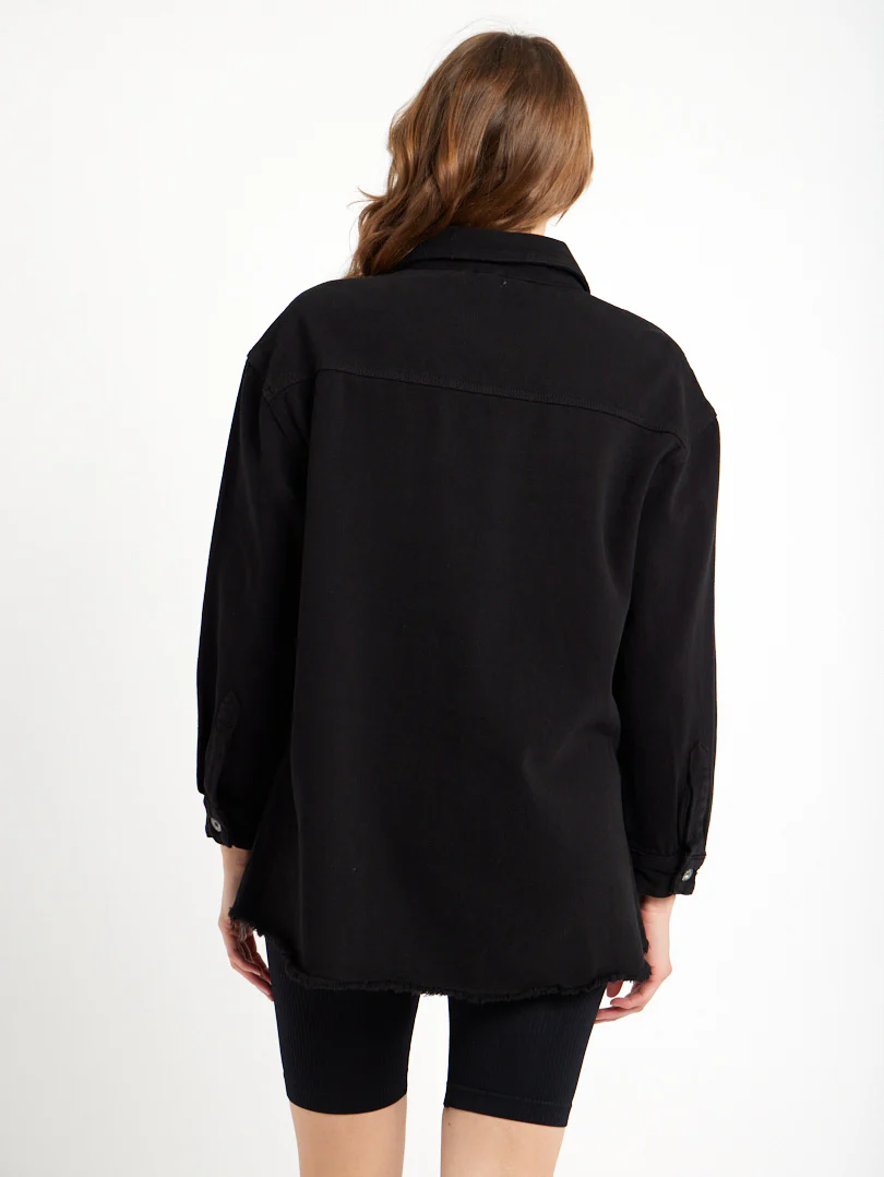 Surchemise en jean noir - Image 3