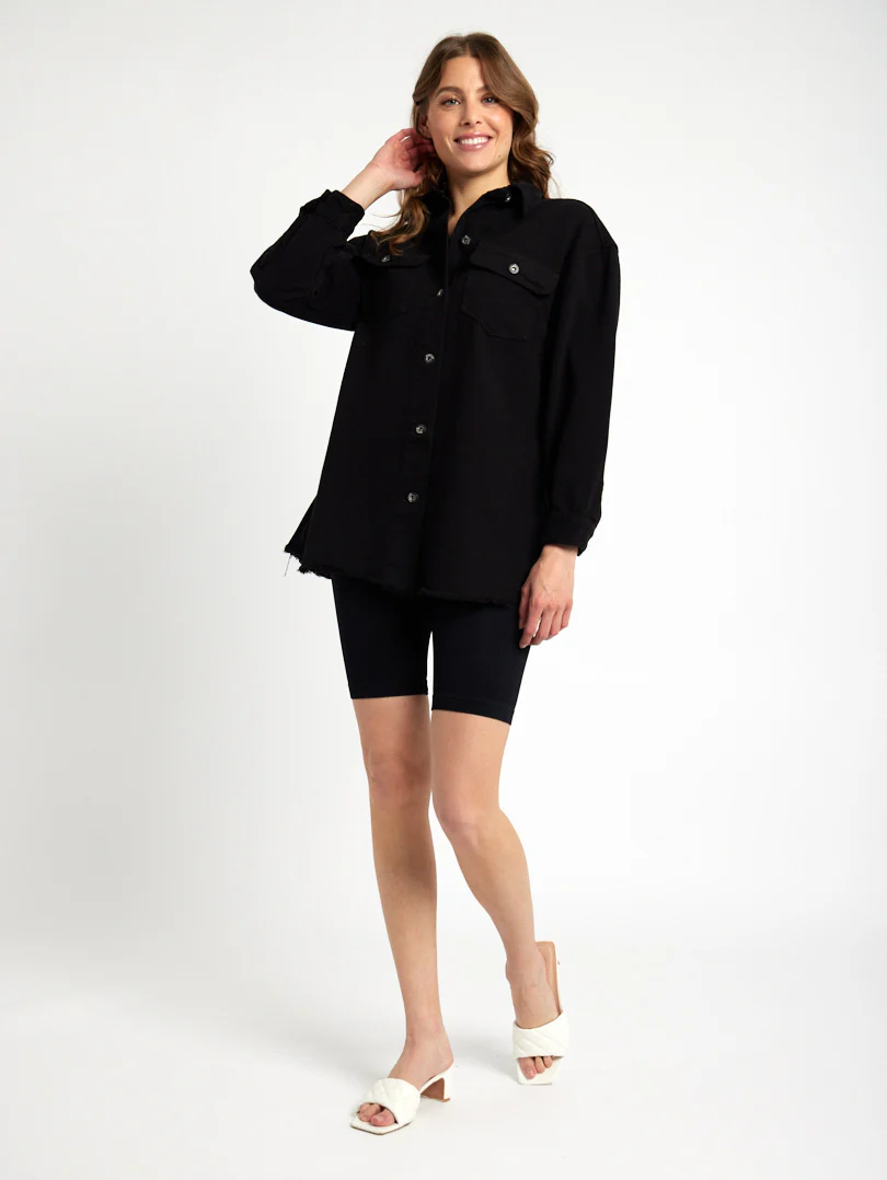 Surchemise en jean noir - Image 4