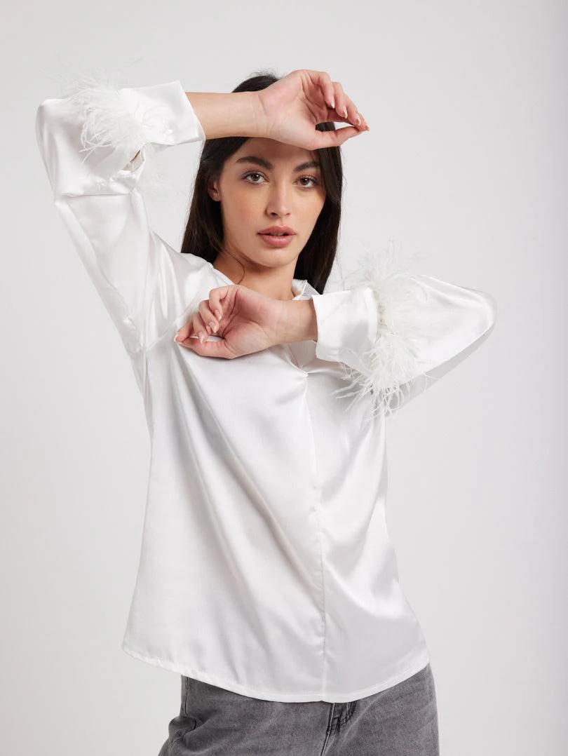 Chemise mousquetaire à plumes - Image 7