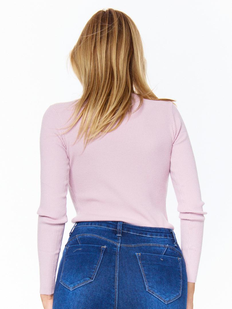 Pull col roulé en maille fine côtelée - Image 22