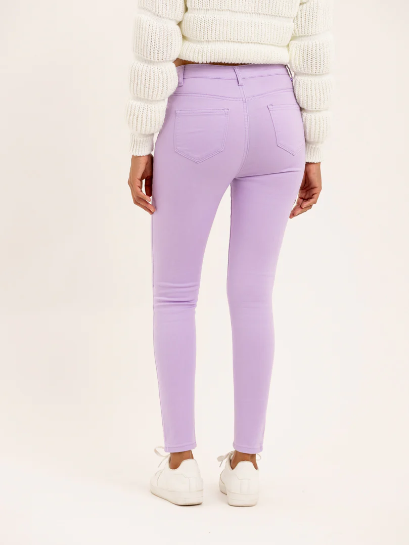 Jean slim violet clair taille haute - Image 4