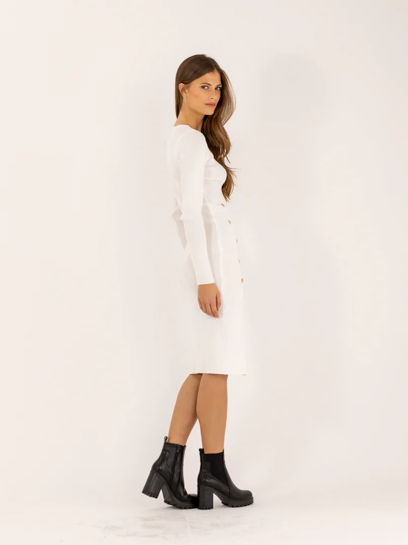 Robe en maille avec boutons dorés - Image 20