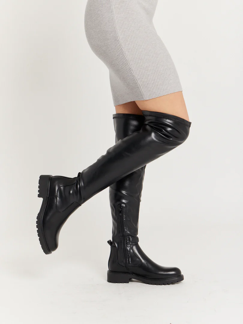 Cuissardes casuals en simili cuir