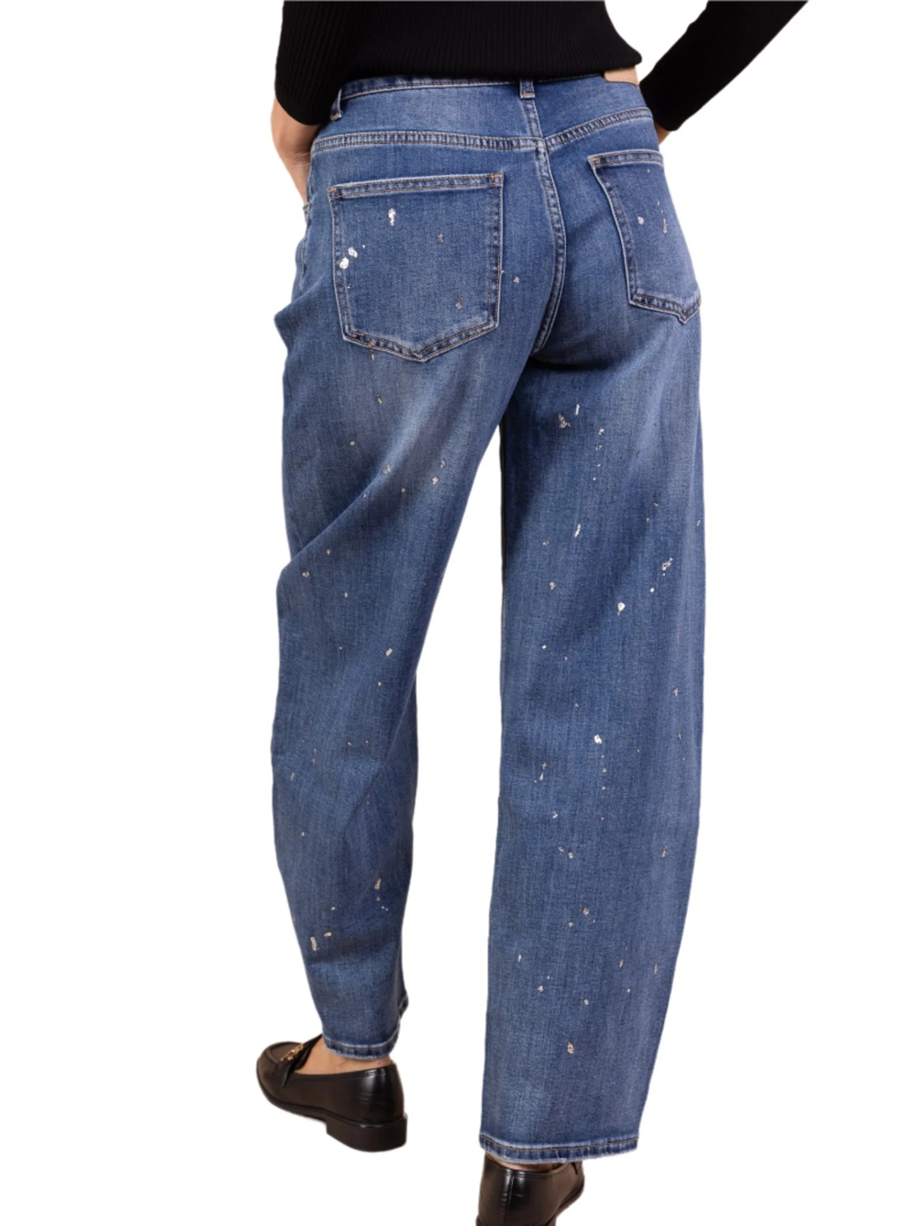 Jean Banana Fit Bleu Scintillant – L’Éclat du Confort Élégant - Image 3