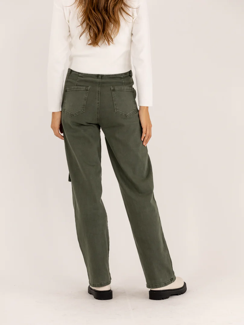 Jean cargo droit kaki - Image 4